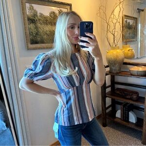 Orange Creek Multicolor Striped Blouse